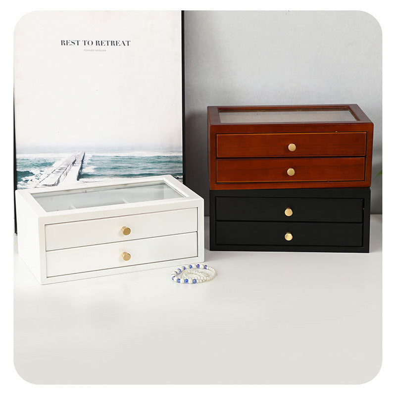 Simple Wooden Jewelry Storage Makeup Box