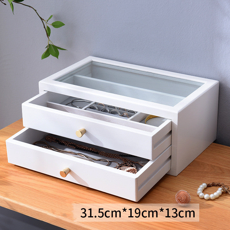 Simple Wooden Jewelry Storage Makeup Box