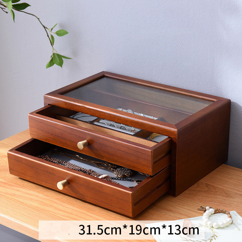 Simple Wooden Jewelry Storage Makeup Box