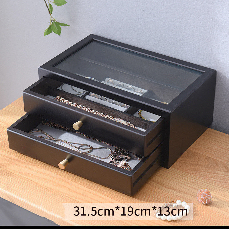 Simple Wooden Jewelry Storage Makeup Box